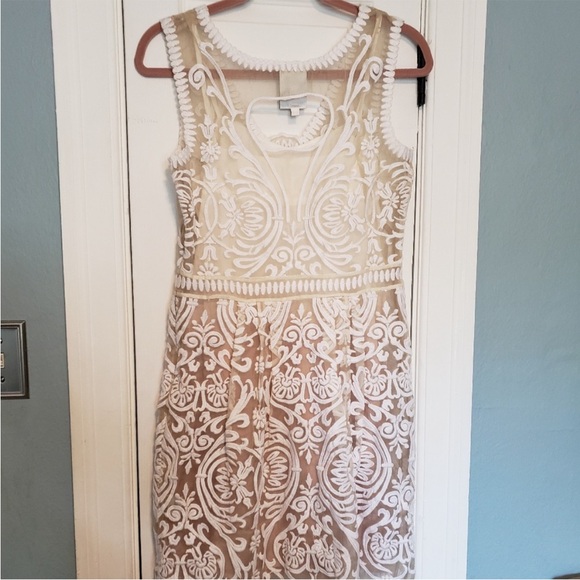 Elegant Cream Lace Dress - Picture 6 of 10